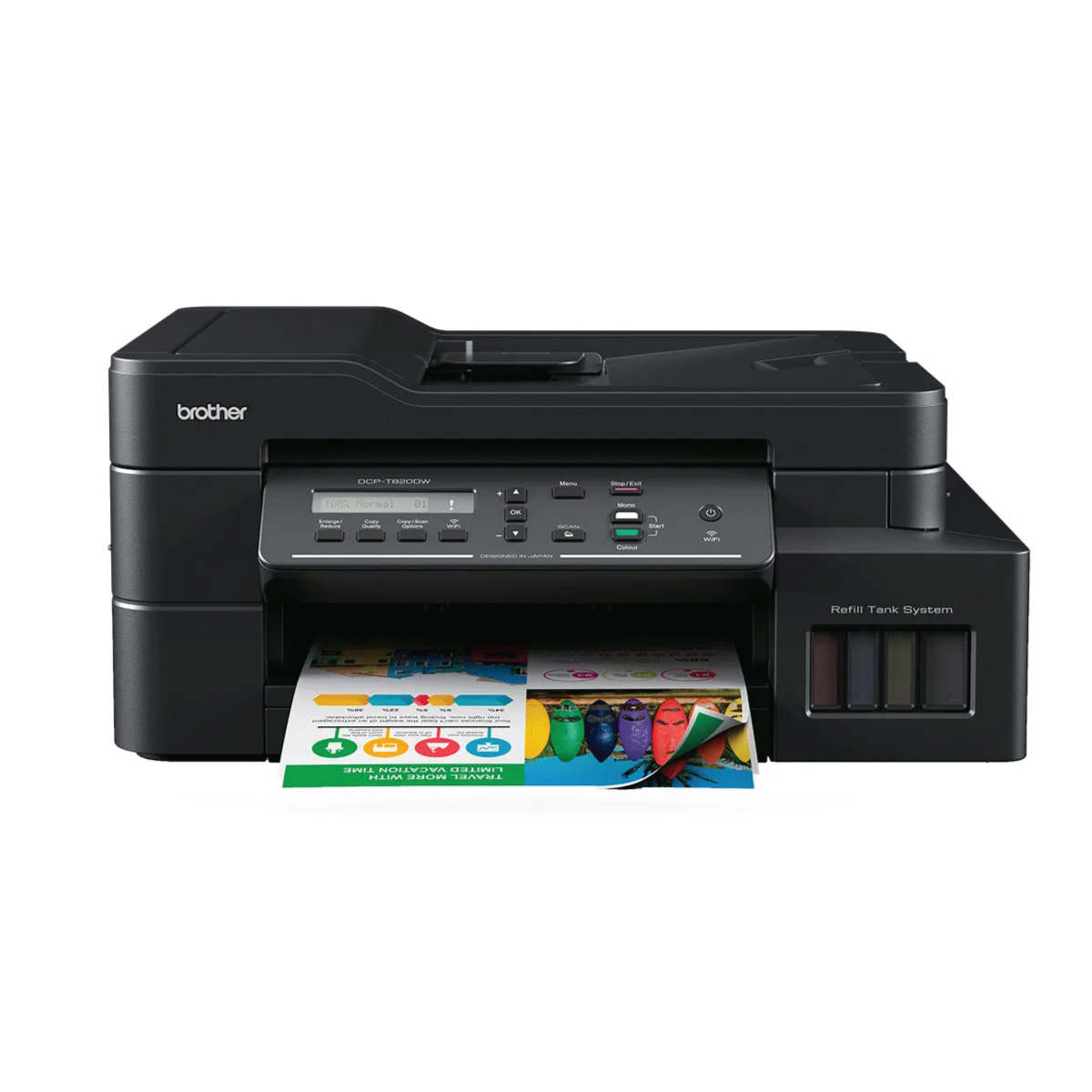 DCP-T820DW-3 Brother DCP-T820DW Renkli Mürekkeplı Tanklı Yazıcı + Çok Fonksiyonlu - Görsel 1