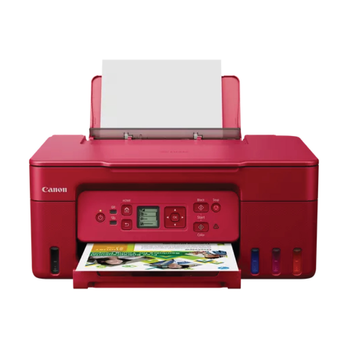 PİXMA-G3470-1 Canon PIXMA G3470 Renkli Mürekkeplı Tanklı Yazıcı + Çok Fonksiyonlu (KIRMIZI) - Görsel 1